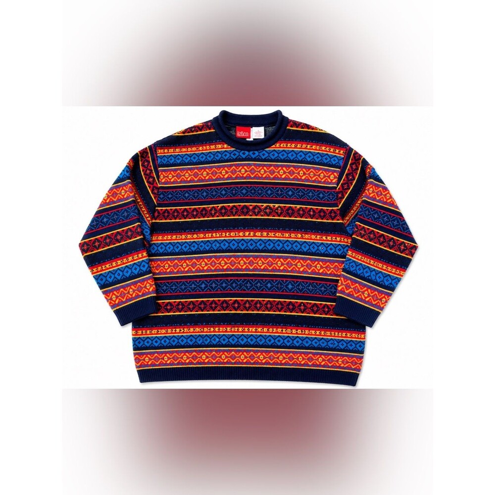 Vintage Liz & Co. Fair Isle Geometric Sweater Men’s Large 100% Acrylic
